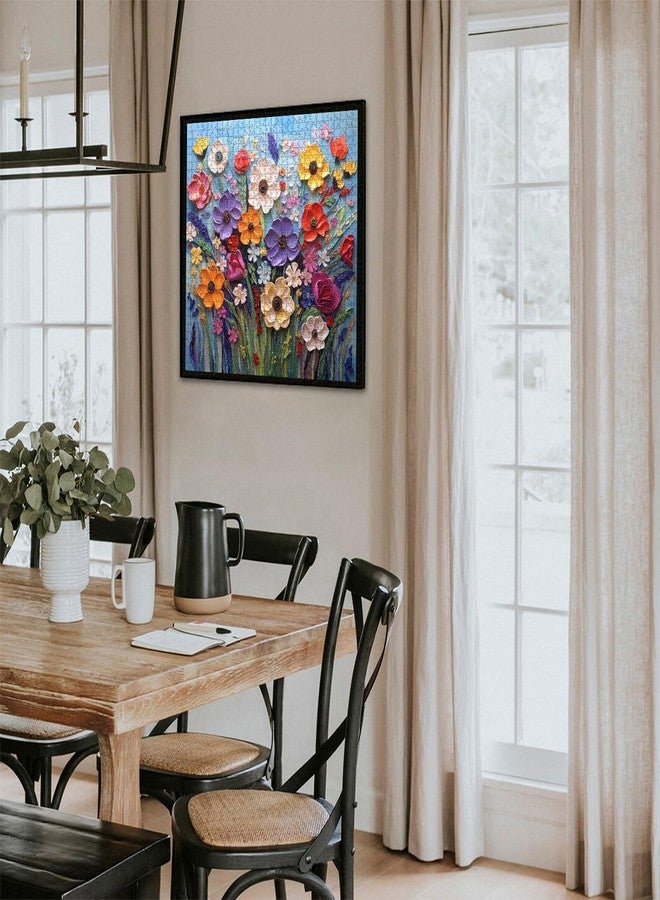 iDream 1000 Pieces Jigsaw Puzzle - Artistic 3D Design, Colorful Wall Decor, Challenging Puzzle Gift for Friends & Family (Colorful Flower) - Image 2